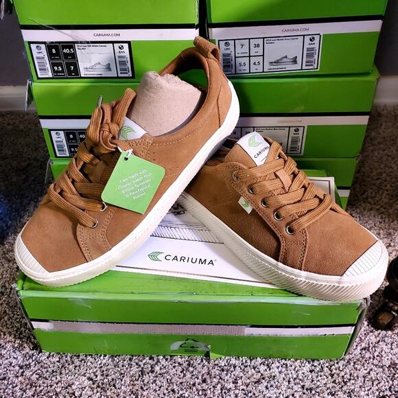 Women's Size 8.5 CARIUMA Unisex OCA Low Camel Suede Sneaker - Picture 2 of 4